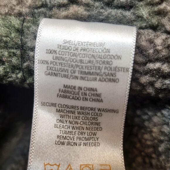 Wolverine Vest Mens Large Olive Canvas Sherpa Fleece Lined Zip Camo Workwear - Picture 3 of 8